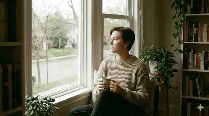 Persona reflexionando en un espacio de calma y silencio interior